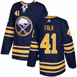 Youth Adidas Buffalo Sabres 41 Justin Falk Authentic Navy Blue Home NHL Jersey 