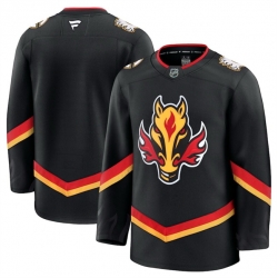 Men Calgary Flames Blank Black 2024 25 Alternate Stitched Hockey Jersey