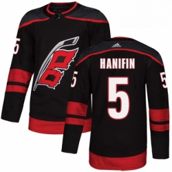 Mens Adidas Carolina Hurricanes 5 Noah Hanifin Premier Black Alternate NHL Jersey 