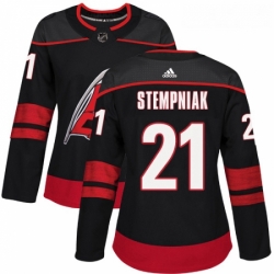 Womens Adidas Carolina Hurricanes 21 Lee Stempniak Authentic Black Alternate NHL Jersey 