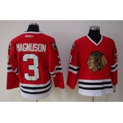 Blackhawks #3 Keith Magnuson Stitched Red NHL Jersey