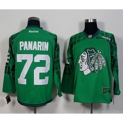 Blackhawks #72 Artemi Panarin Green St  Patricks Day New Stitched NHL Jersey