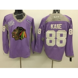 Blackhawks 88 Patrick Kane Purple Hockey Fights Cancer Reebok Jersey