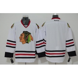 Blackhawks Blank Stitched White NHL Jersey