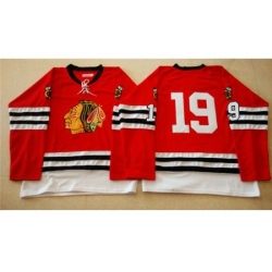 Chicago Blackhawks #19 Jonathan Toews Red Mitchell And Ness 1960-61 Stitched NHL Jersey