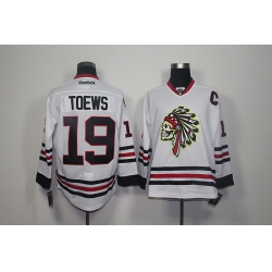 Chicago Blackhawks #19 Jonathan Toews White Skull Reebok Authentic Stitched NHL Jersey