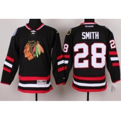 Chicago Blackhawks 28 Ben Smith Black 2014 Stadium Series NHL Jersey A PATCH