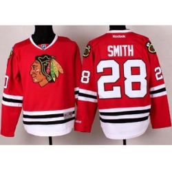 Chicago Blackhawks 28 Ben Smith Red Hockey NHL Jerseys