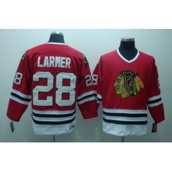 Chicago Blackhawks 28 Larmer red jerseys CCM