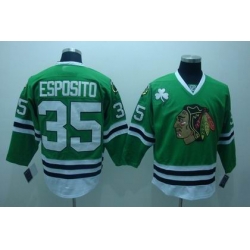 Chicago Blackhawks #35 Tony Esposito green jerseys