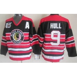 Chicago Blackhawks 9 Bobby Hull Black 75th Throwback CCM NHL Jerseys