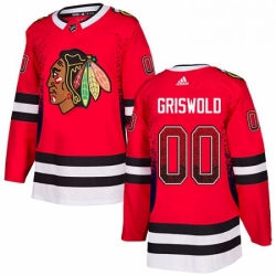 Mens Adidas Chicago Blackhawks 00 Clark Griswold Authentic Red Drift Fashion NHL Jersey 