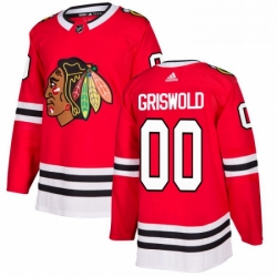 Mens Adidas Chicago Blackhawks 00 Clark Griswold Authentic Red Home NHL Jersey 