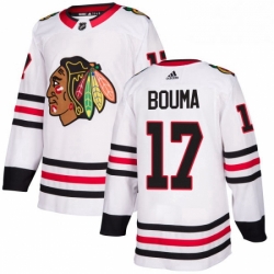 Mens Adidas Chicago Blackhawks 17 Lance Bouma Authentic White Away NHL Jersey 