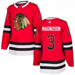 Mens Adidas Chicago Blackhawks 3 Keith Magnuson Authentic Red Drift Fashion NHL Jersey 