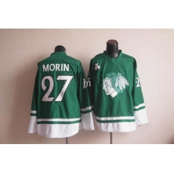 NHL Jerseys Chicago Blackhawks #27 Jeremy Morin green St Patty's Day Hockey Jersey