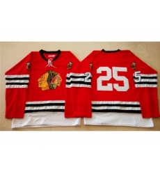 NHL Mitchell And Ness 1960-61 Chicago Blackhawks #25 Noname red Throwback jerseys