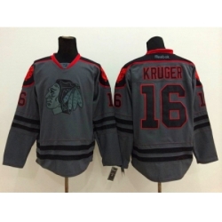 NHL chicago blackhawks #16 kruger Charcoal Cross Check Jerseys