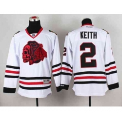 nhl jerseys chicago blackhawks #2 keith white[the skeleton head]