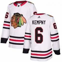 Womens Adidas Chicago Blackhawks 6 Michal Kempny Authentic White Away NHL Jersey 