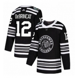 Youth Adidas Chicago Blackhawks 12 Alex DeBrincat Authentic Black 2019 Winter Classic NHL Jersey 