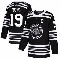 Youth Adidas Chicago Blackhawks 19 Jonathan Toews Authentic Black 2019 Winter Classic NHL Jersey 