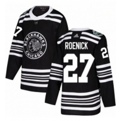 Youth Adidas Chicago Blackhawks 27 Jeremy Roenick Authentic Black 2019 Winter Classic NHL Jersey 