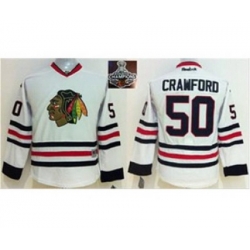 youth nhl jerseys chicago blackhawks #50 crawford white[2015 Stanley cup champions]