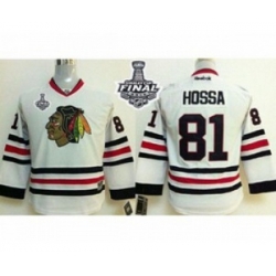 youth nhl jerseys chicago blackhawks #81 hossa white[2015 stanley cup]