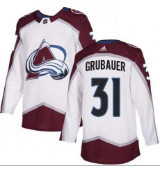 Men Colorado Avalanche 31 Philipp Grubauer White Adidas Jersey