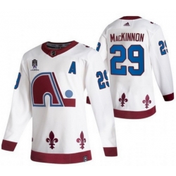 Men Colorado Avalanche Nathan Mackinnon #29 White Western Conference Champs Blue Stitched Jersey