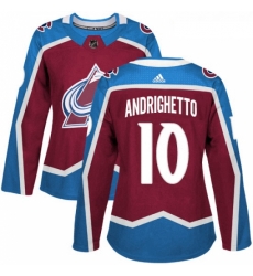 Womens Adidas Colorado Avalanche 10 Sven Andrighetto Premier Burgundy Red Home NHL Jersey 