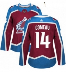 Womens Adidas Colorado Avalanche 14 Blake Comeau Premier Burgundy Red Home NHL Jersey 