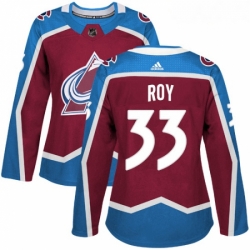 Womens Adidas Colorado Avalanche 33 Patrick Roy Premier Burgundy Red Home NHL Jersey 