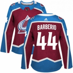 Womens Adidas Colorado Avalanche 44 Mark Barberio Authentic Burgundy Red Home NHL Jersey 