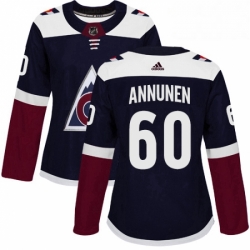 Womens Adidas Colorado Avalanche 60 Justus Annunen Authentic Navy Blue Alternate NHL Jerse