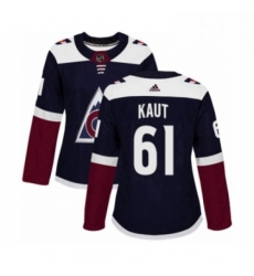 Womens Adidas Colorado Avalanche 61 Martin Kaut Premier Navy Blue Alternate NHL Jersey 