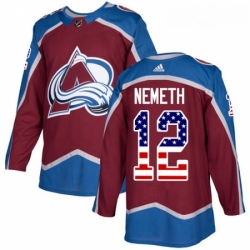 Youth Adidas Colorado Avalanche 12 Patrik Nemeth Authentic Burgundy Red USA Flag Fashion NHL Jersey 