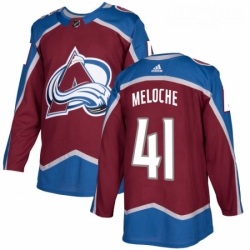 Youth Adidas Colorado Avalanche 41 Nicolas Meloche Authentic Burgundy Red Home NHL Jersey 