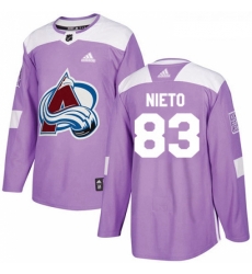 Youth Adidas Colorado Avalanche 83 Matt Nieto Authentic Purple Fights Cancer Practice NHL Jersey 