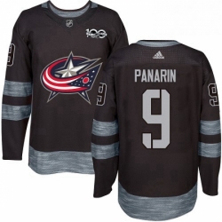 Mens Adidas Columbus Blue Jackets 9 Artemi Panarin Premier Black 1917 2017 100th Anniversary NHL Jersey 