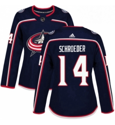 Womens Adidas Columbus Blue Jackets 14 Jordan Schroeder Premier Navy Blue Home NHL Jersey 