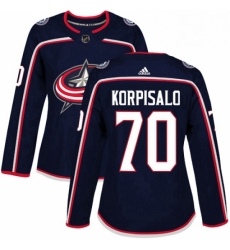 Womens Adidas Columbus Blue Jackets 70 Joonas Korpisalo Premier Navy Blue Home NHL Jersey 