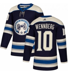 Youth Adidas Columbus Blue Jackets 10 Alexander Wennberg Authentic Navy Blue Alternate NHL Jersey 