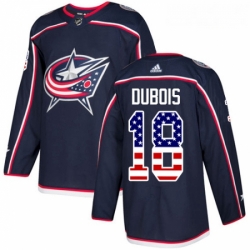 Youth Adidas Columbus Blue Jackets 18 Pierre Luc Dubois Authentic Navy Blue USA Flag Fashion NHL Jersey 