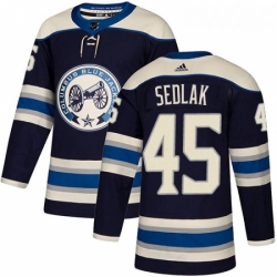 Youth Adidas Columbus Blue Jackets 45 Lukas Sedlak Authentic Navy Blue Alternate NHL Jersey 