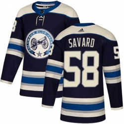 Youth Adidas Columbus Blue Jackets 58 David Savard Authentic Navy Blue Alternate NHL Jersey 