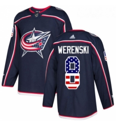 Youth Adidas Columbus Blue Jackets 8 Zach Werenski Authentic Navy Blue USA Flag Fashion NHL Jersey 