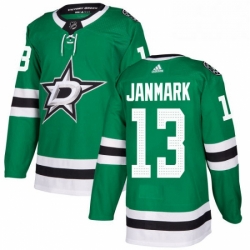 Mens Adidas Dallas Stars 13 Mattias Janmark Authentic Green Home NHL Jersey 