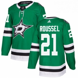 Mens Adidas Dallas Stars 21 Antoine Roussel Authentic Green Home NHL Jersey 